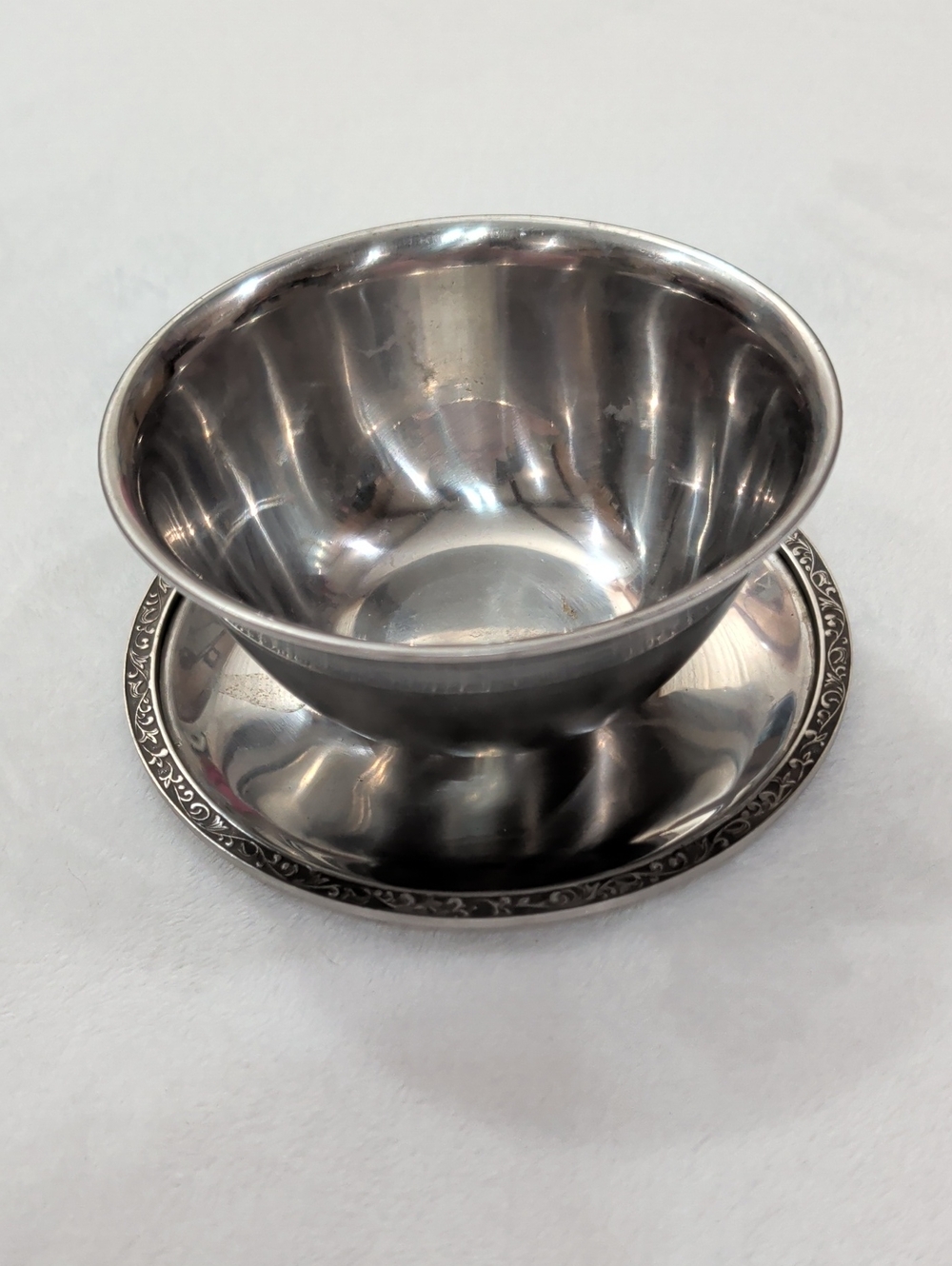 Monterey Traditional Holloware Stainless Steel Bowl And Saucer.